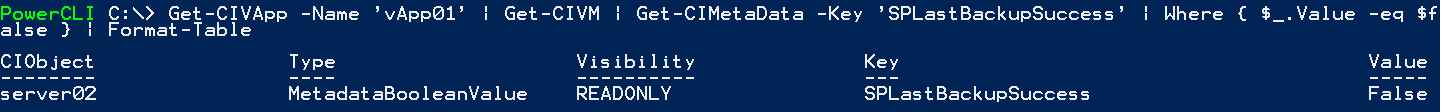 Filtering based on returned metadata