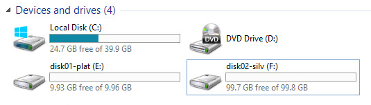 Local disks in VM01