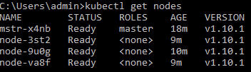 Showing cluster nodes from kubectl