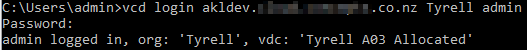 Logging in to vcd-cli