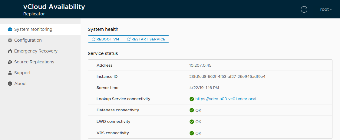 Step 3 - Replicator appliance with Lookup service configured