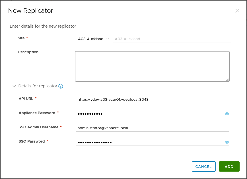 Step 4 - Completing the New Replicator settings