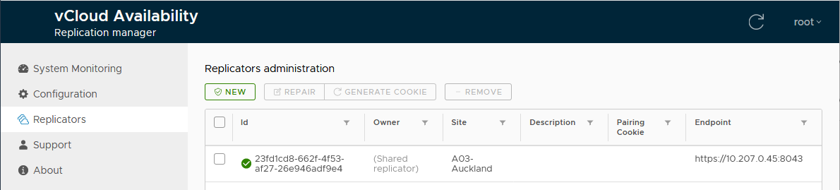 Step 4 - Replication Manager with Replicator appliance added