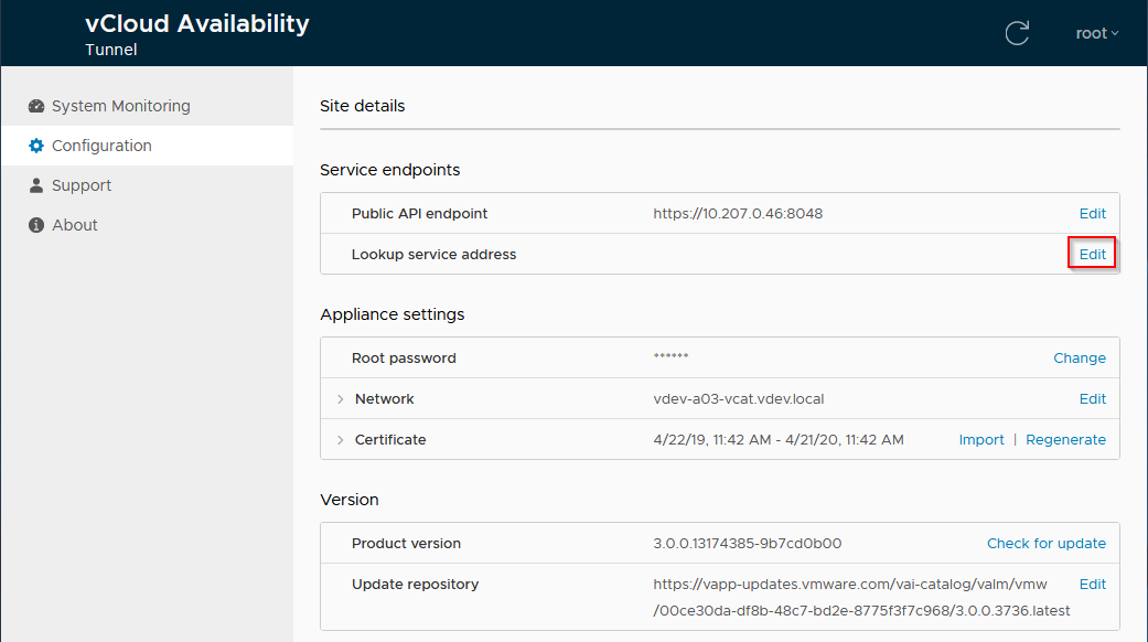 Step 5 - Configure Lookup service on Tunnel Appliance