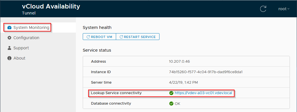 Step 5 - Checking Tunnel Appliance Lookup service connectivity