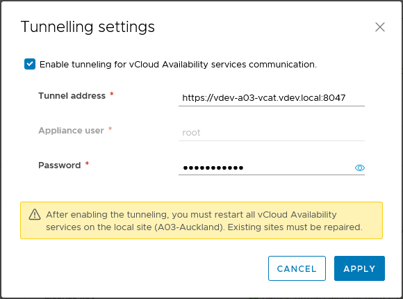 Step 6 - Configuring the Tunneling settings