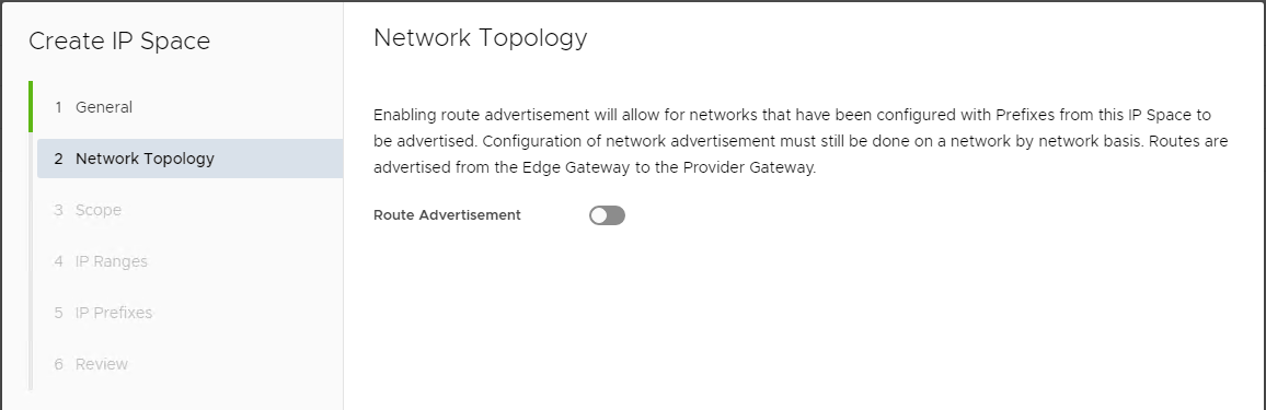 Create Tenant IP Space - Topology