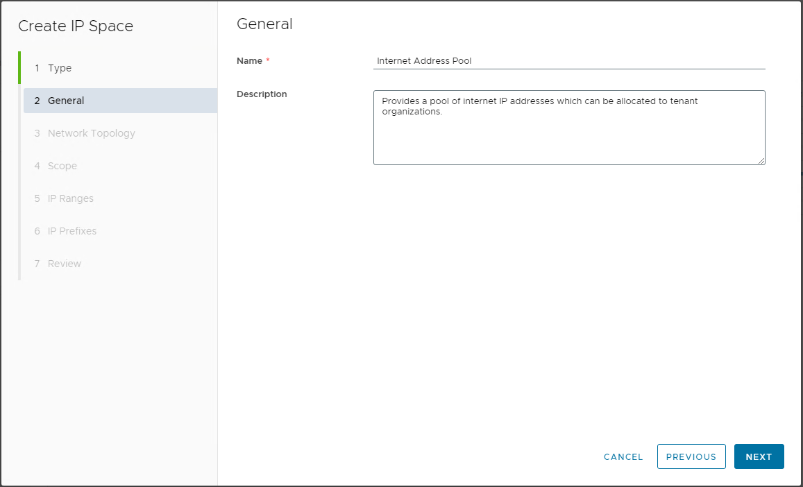 Creating an IP Space - General