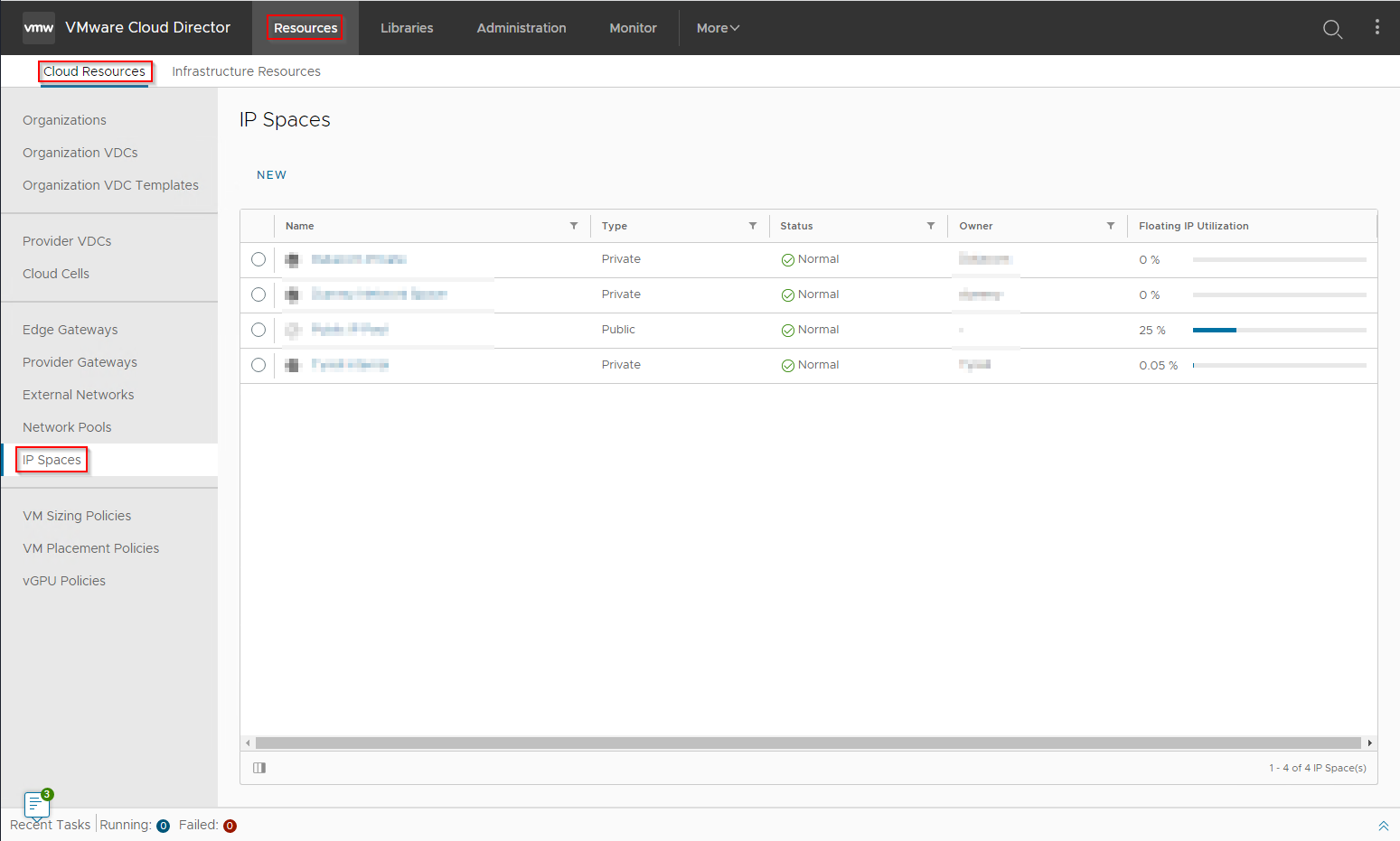 IP Spaces Option Location