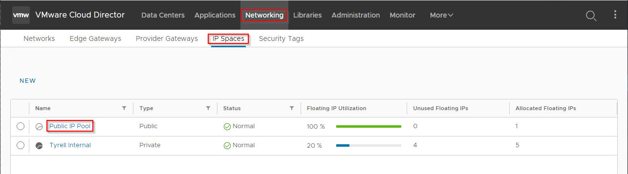 Available IP Spaces