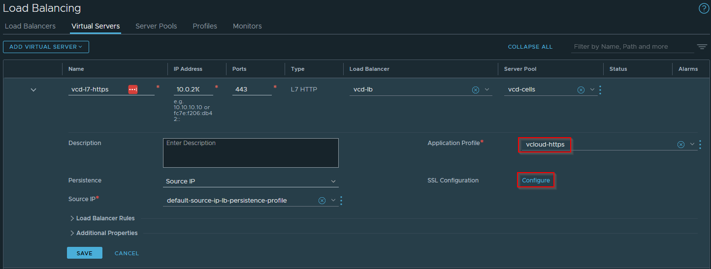 Configure Virtual Server in NSX Manager