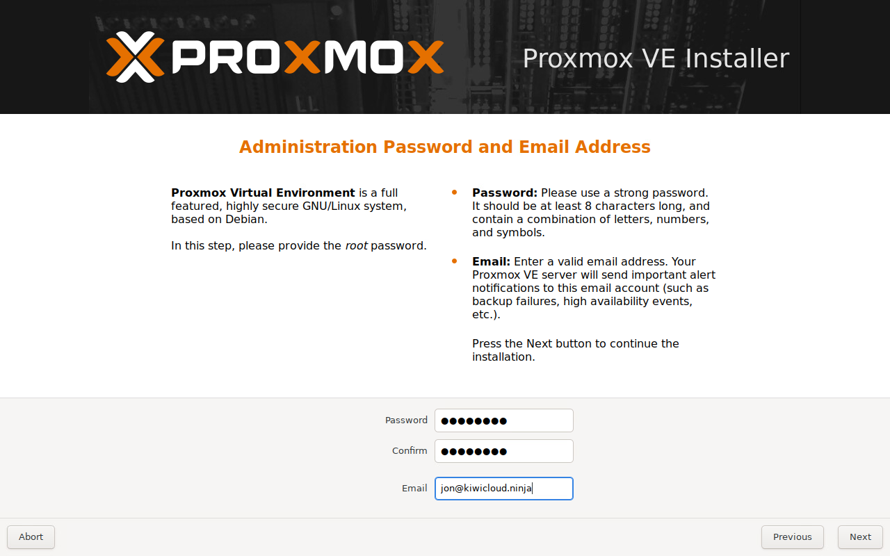 Configure password