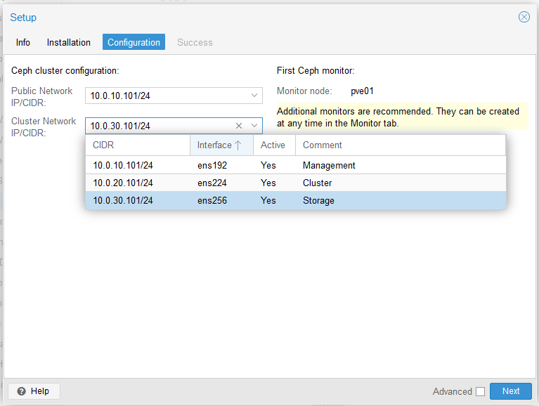 Ceph Network Configuration