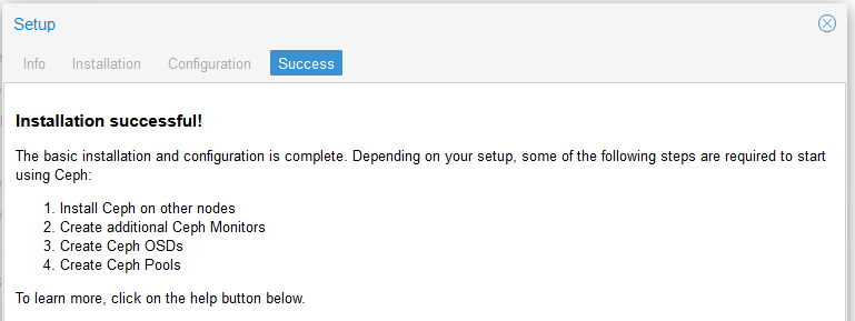 Ceph Installation Complete